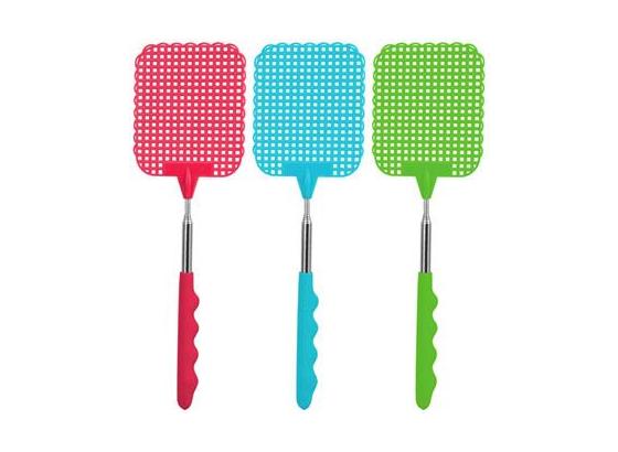 Fliegenklatsche mit Teleskopgriff - Blau/Rot, KONVENTIONELL, Kunststoff/Metall (26-72cm) - Falk Fliegenklatsche mit Teleskopgriff - Blau/Rot, KONVENTIONELL, Kunststoff/Metall (26-72cm) - Falk