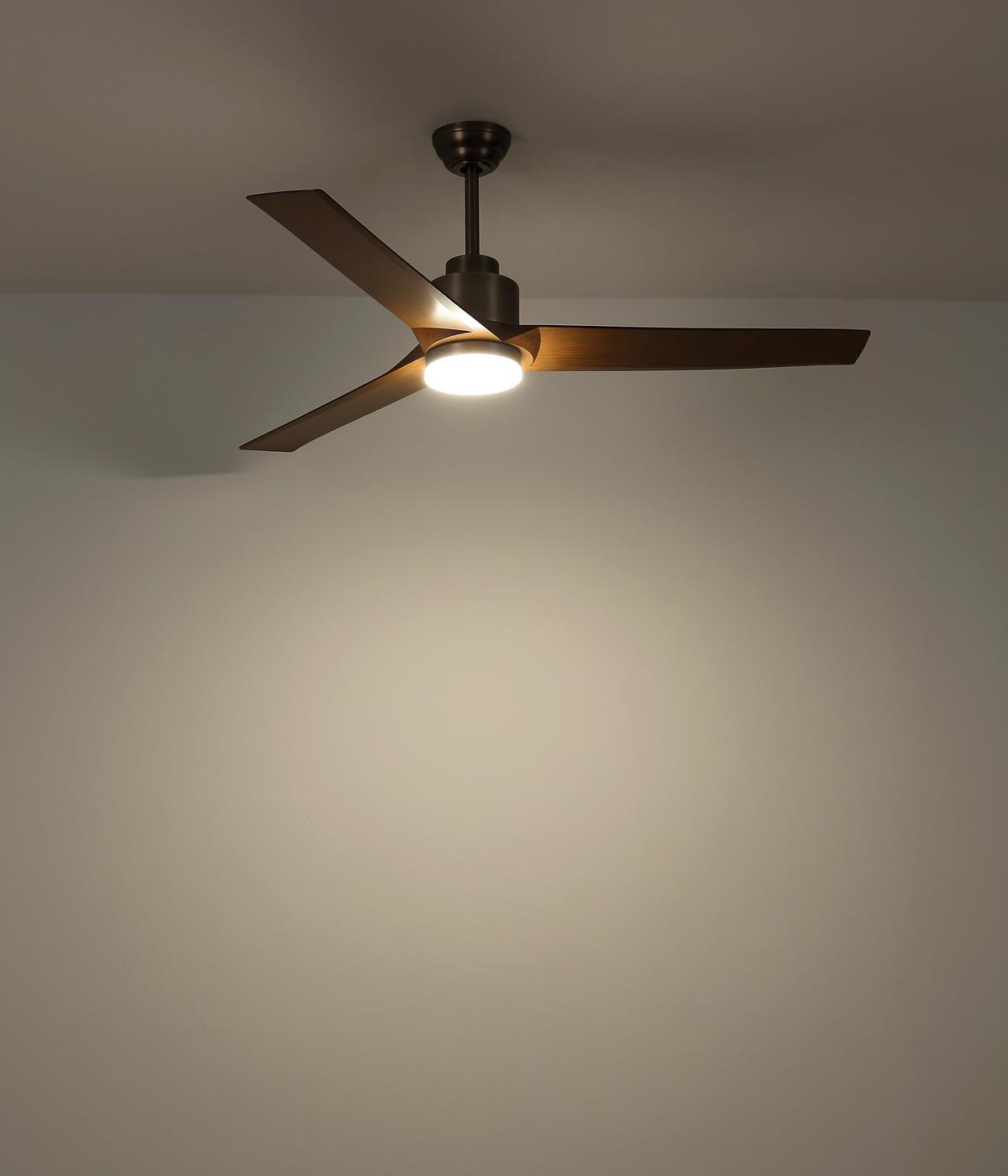 Deckenventilator Modesto Opal Grau D: 148 cm - Dunkelgrau/Opal, KONVENTIONELL, Kunststoff/Metall (148/48cm) - Globo