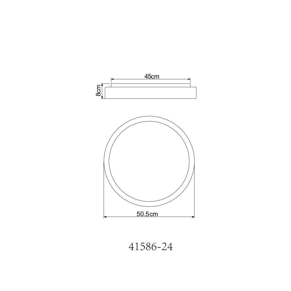 LED-Deckenleuchte 41586-24 Ø 50,5 cm mit Fernbedienung - Silberfarben/Opal, Basics, Kunststoff/Metall (50,5/8cm)
