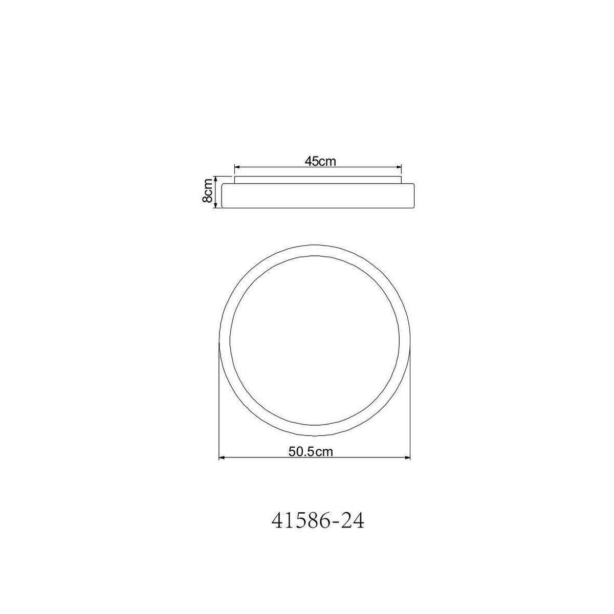 LED-Deckenleuchte 41586-24 Ø 50,5 cm mit Fernbedienung - Silberfarben/Opal, Basics, Kunststoff/Metall (50,5/8cm)