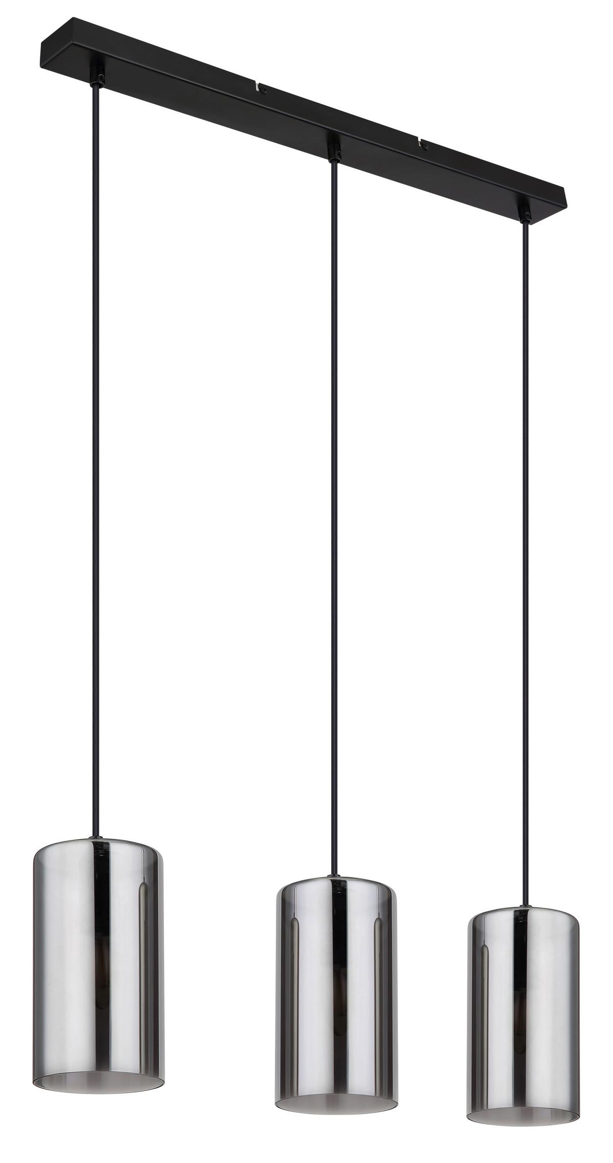 Hängeleuchte 21002-3h - Schwarz, Basics, Glas/Metall (63/11/120cm) - Globo