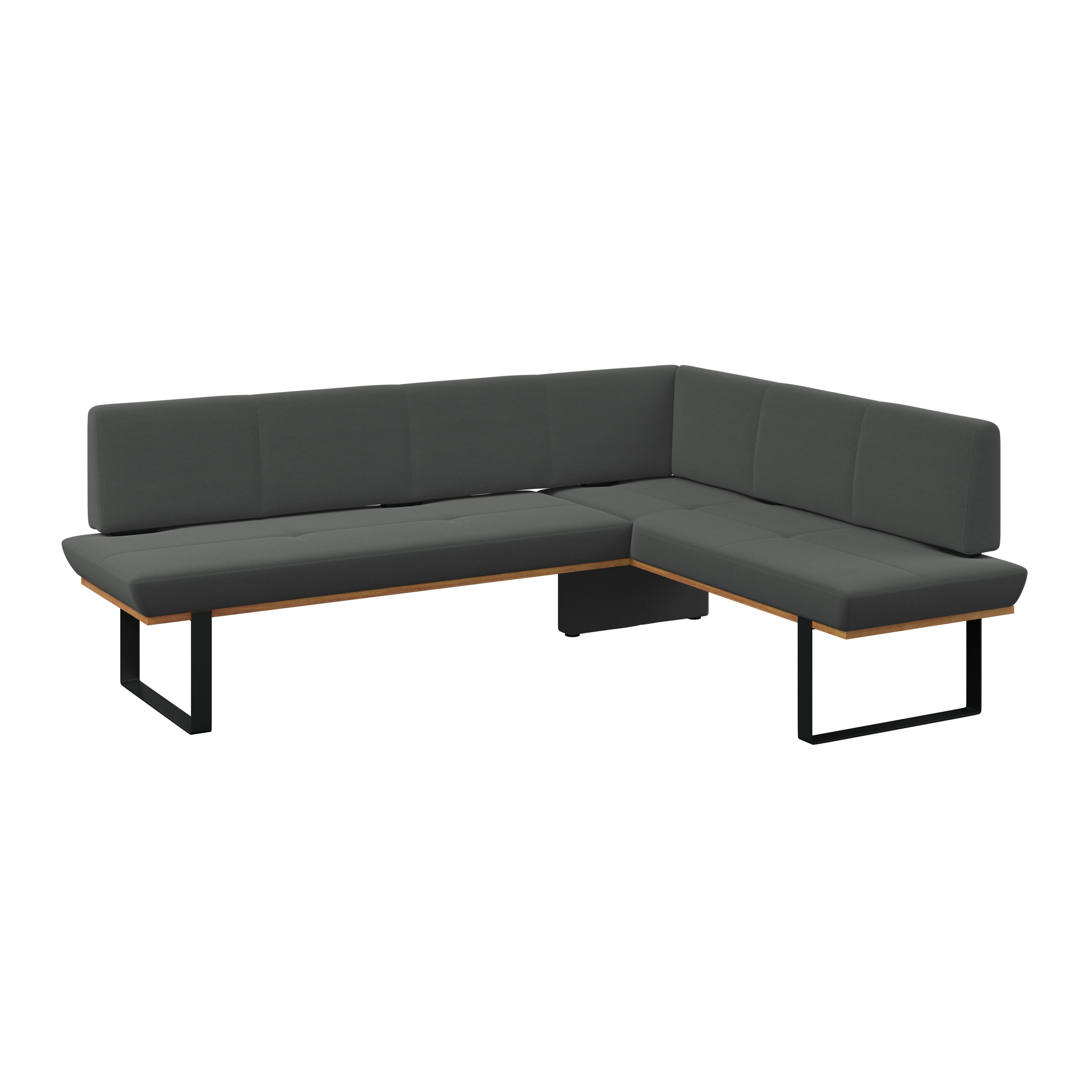 Eckbank Tristan Webstoff anthrazit,S:245x175cm - Anthrazit/Schwarz, MODERN, Holz/Textil (245/175cm) - James Wood