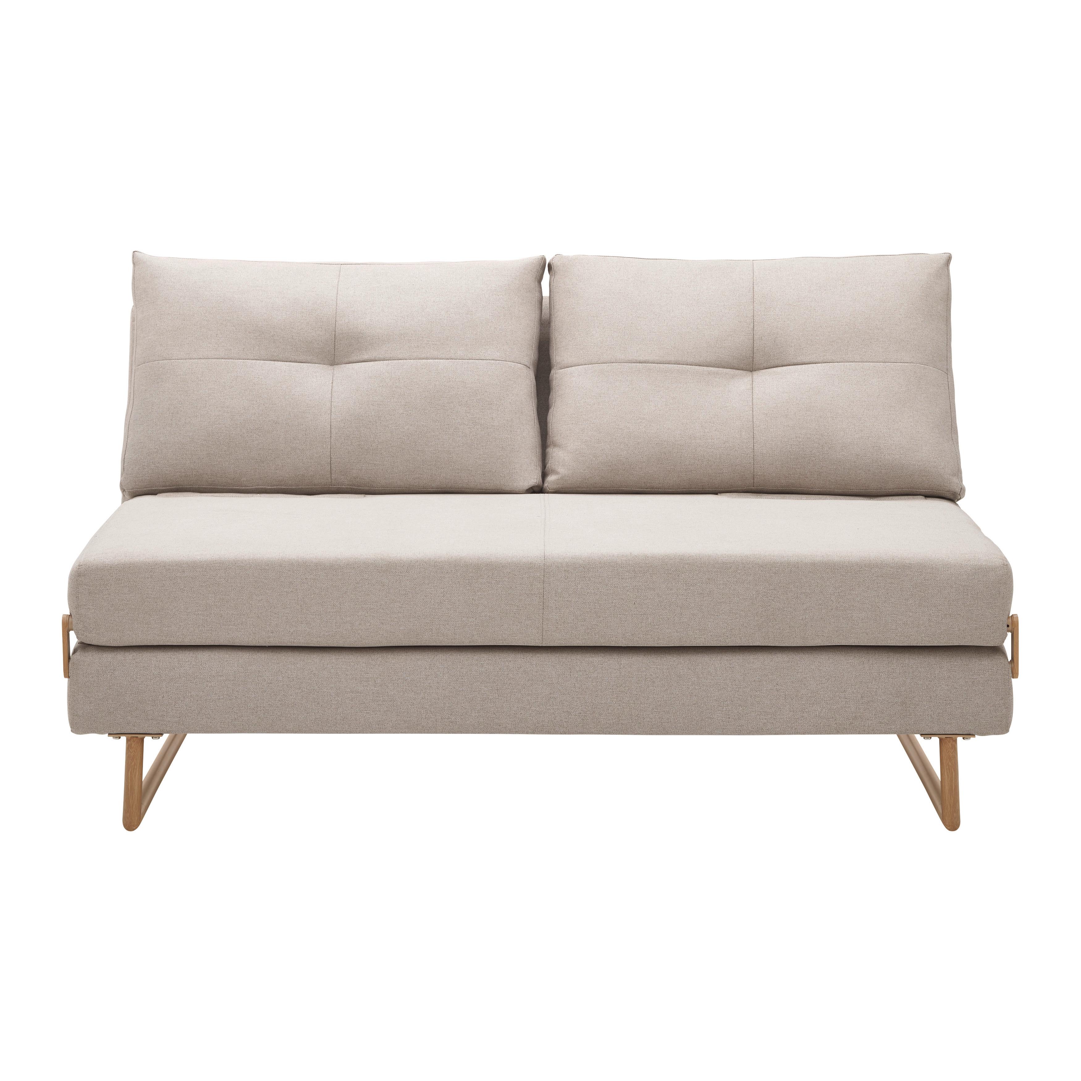 Rozkladacia pohovka MALIC béžová - farba duba/béžová, Modern, kov/textil (150/84/90cm) - Bessagi Home