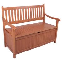 Gartenbank Holz 2 Sitzer Housten Integrierte Truhe - Braun, Basics, Holz (59/90/107cm)