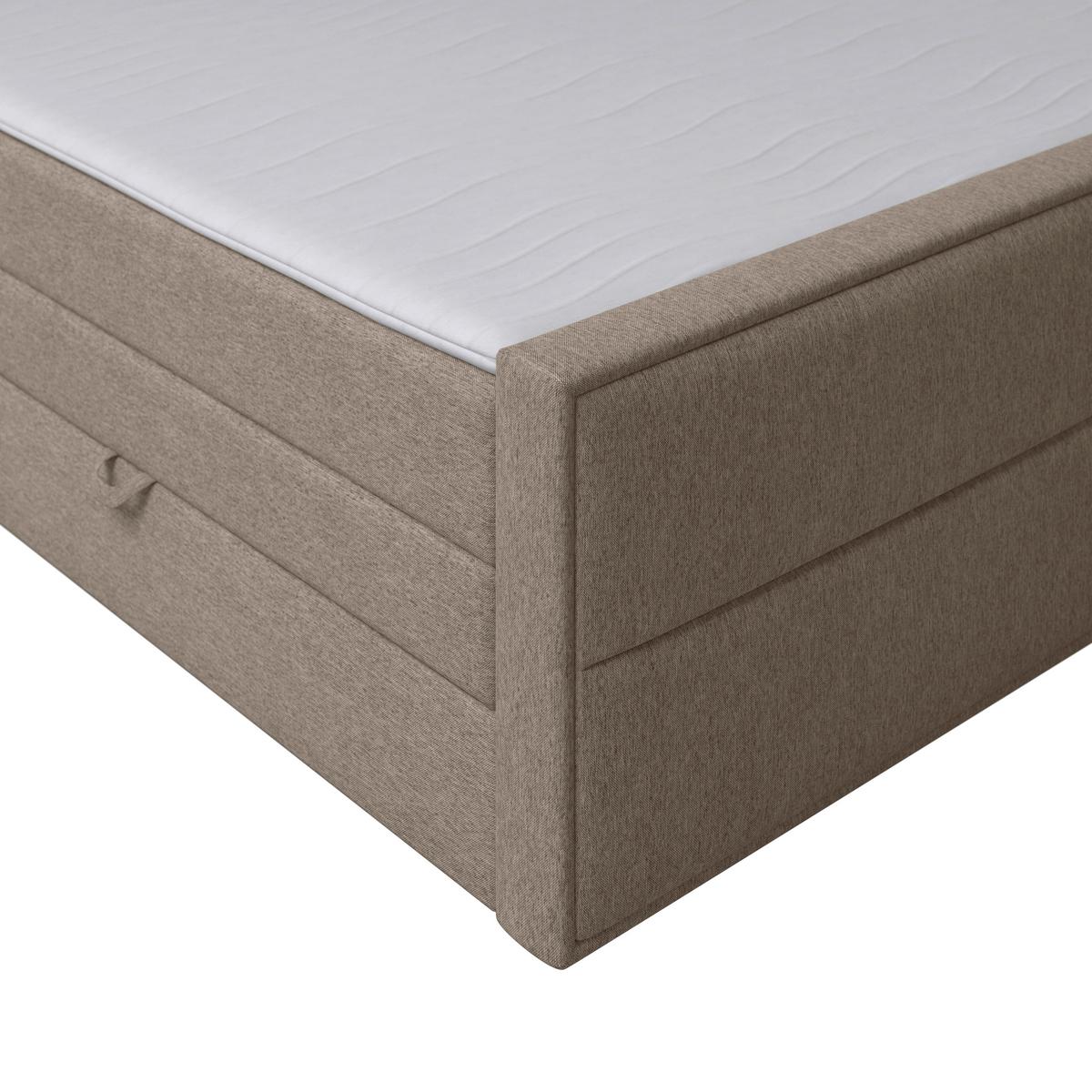 Boxspringbett mit Bettkasten Palermo 180x200 Beige - Beige/Schwarz, MODERN, Holz/Holzwerkstoff (180/200cm) - MID.YOU