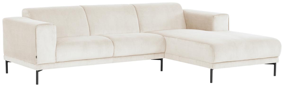 Ecksofa Erno Beige S: 262 Cm - Beige/Schwarz, Design, Textil (262/183cm) - MID.YOU