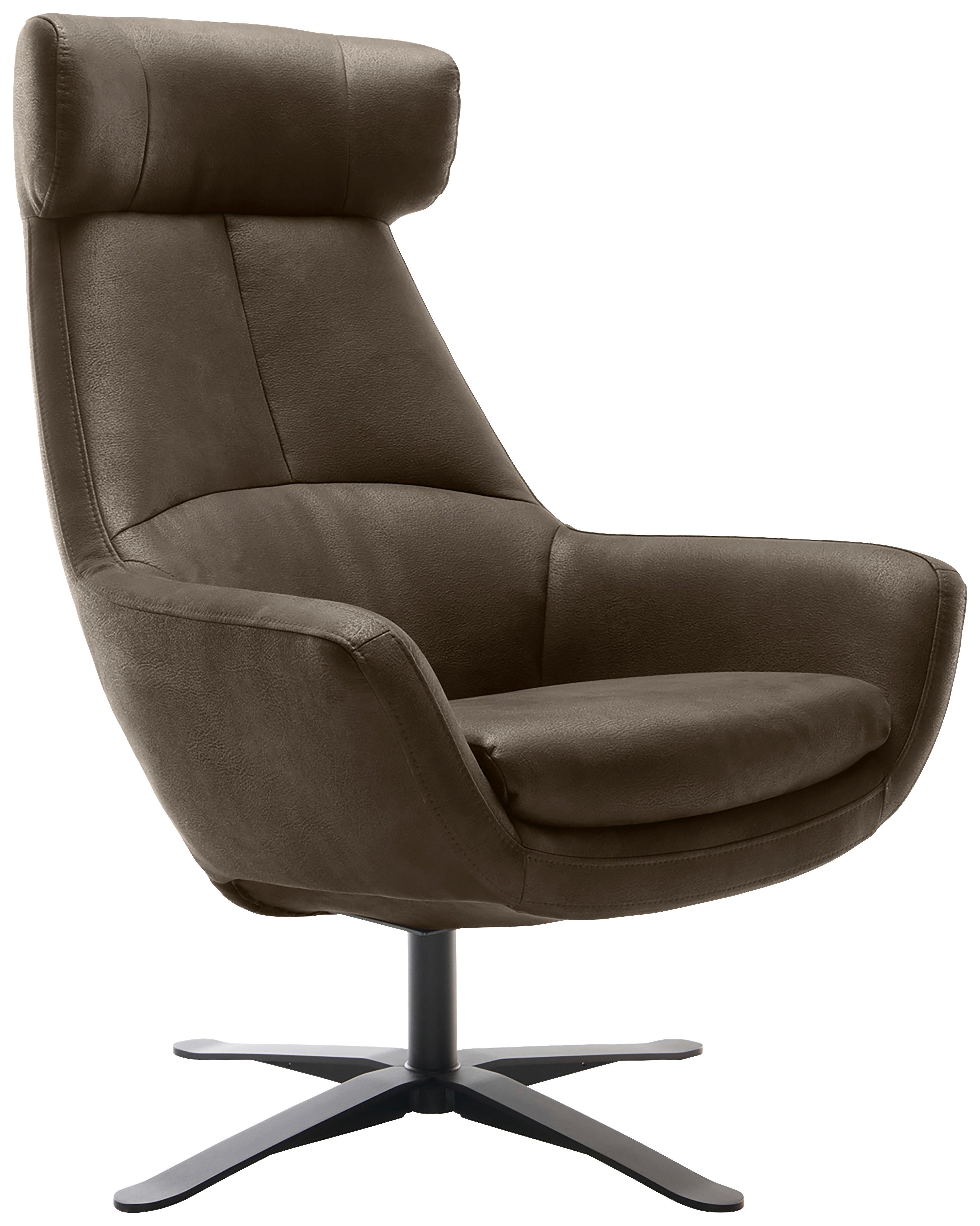 Sessel Be Organic - Dunkelbraun/Schwarz, MODERN, Textil (81/112/83cm) - Trendmanufaktur