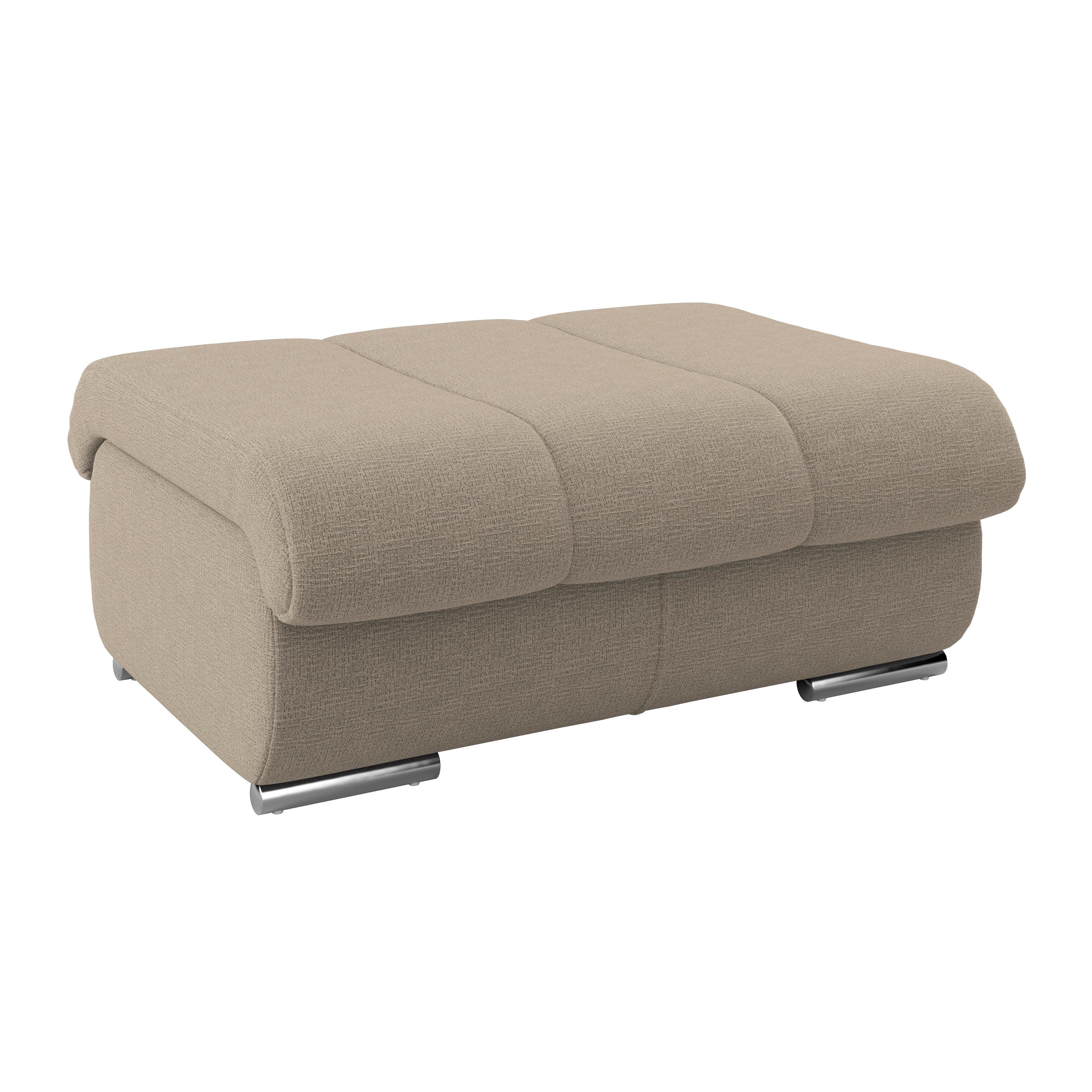 Hocker Multi braun, B: 100cm - Chromfarben/Braun, MODERN, Textil (100/43/80cm) - Luca Bessoni
