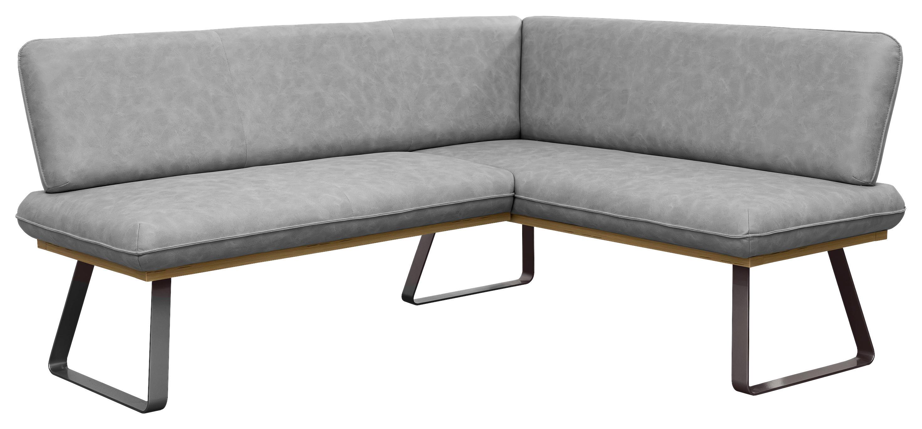 Eckbank Jannes Webstoff grau, 200x170m - Schwarz/Grau, MODERN, Holzwerkstoff/Textil (200/170cm)