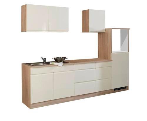 Küchenzeile Cardiff ohne Geräte 270 cm Creme - Creme/Sonoma Eiche, Basics, Holzwerkstoff (270cm) - Held