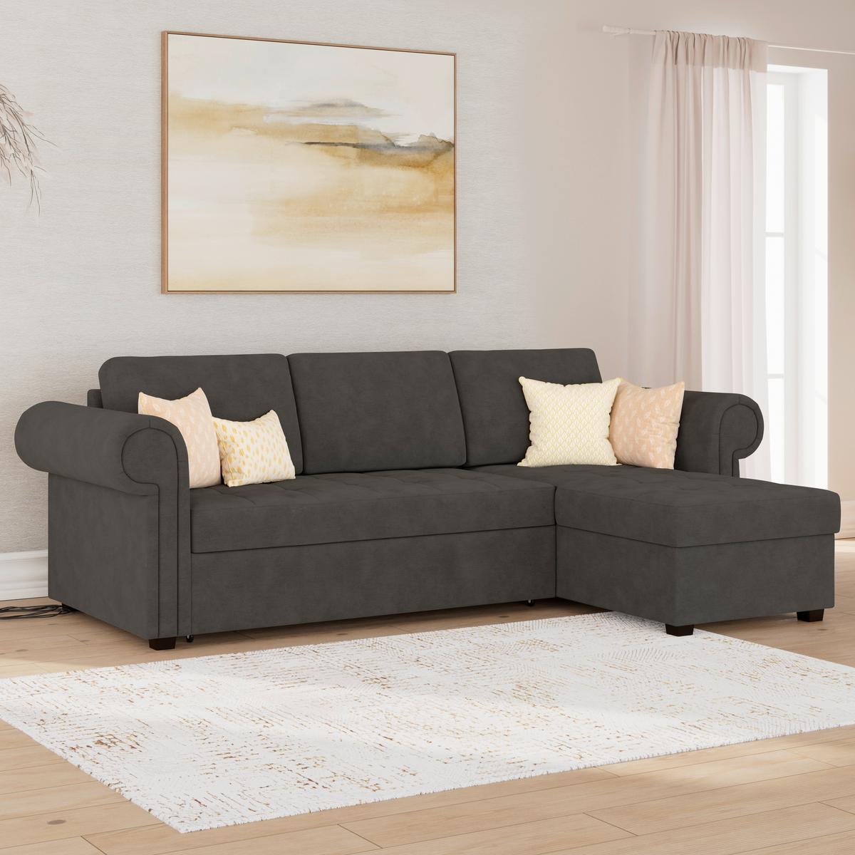Ecksofa Oslo Braun B: 260 cm - Braun, ROMANTIK / LANDHAUS, Textil (260/85/155cm) - James Wood