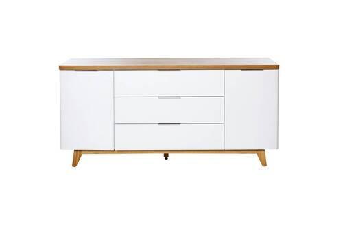 Sideboard 160 cm Libre Sb 160 Weiß/Eichefarben - Eichefarben/Weiß, KONVENTIONELL, Holzwerkstoff (160/77/39cm) - Livetastic
