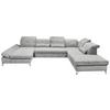 Ecksofa Melfi Schlammfarben U: 168 cm - Schlammfarben/Silberfarben, MODERN, Textil (168/350/245cm) - MID.YOU