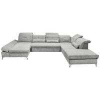 Ecksofa Melfi Schlammfarben U: 168 cm - Schlammfarben/Silberfarben, MODERN, Textil (168/350/245cm) - MID.YOU