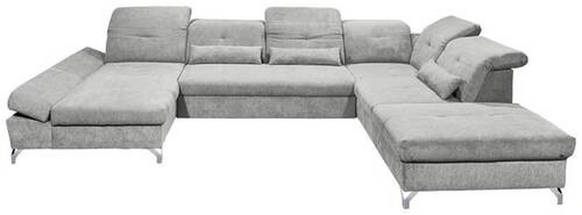 Ecksofa Melfi Schlammfarben U: 168 cm - Schlammfarben/Silberfarben, MODERN, Textil (168/350/245cm) - MID.YOU