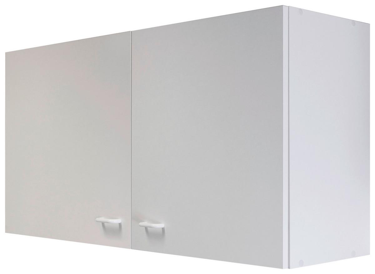 Küchenoberschrank Speed B: 100 Cm Weiß 2 Drehtüren - Weiß, KONVENTIONELL, Holzwerkstoff (100/54,8/32cm)
