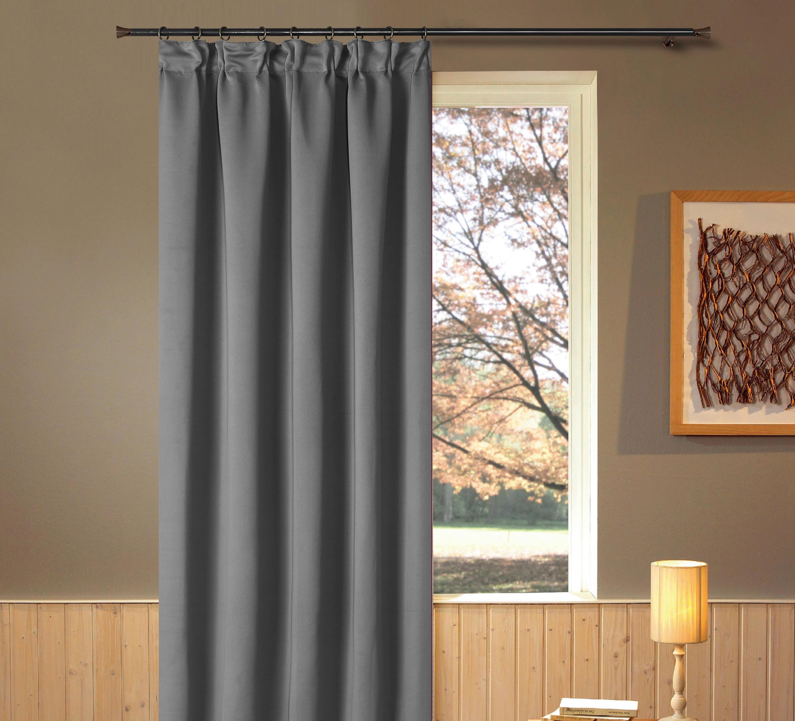 Vorhang Mit Band Simone 135x175 Cm Anthrazit - Anthrazit, ROMANTIK / LANDHAUS, Textil (135/175cm) - James Wood
