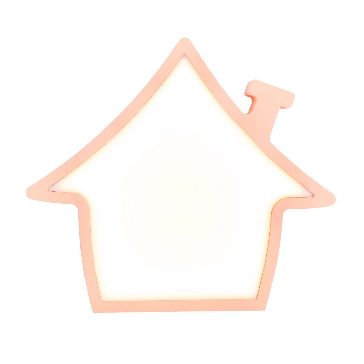 Kindertischleuchte 41-11732 House - Pink, Basics, Holzwerkstoff/Kunststoff (27/3.5/24cm)