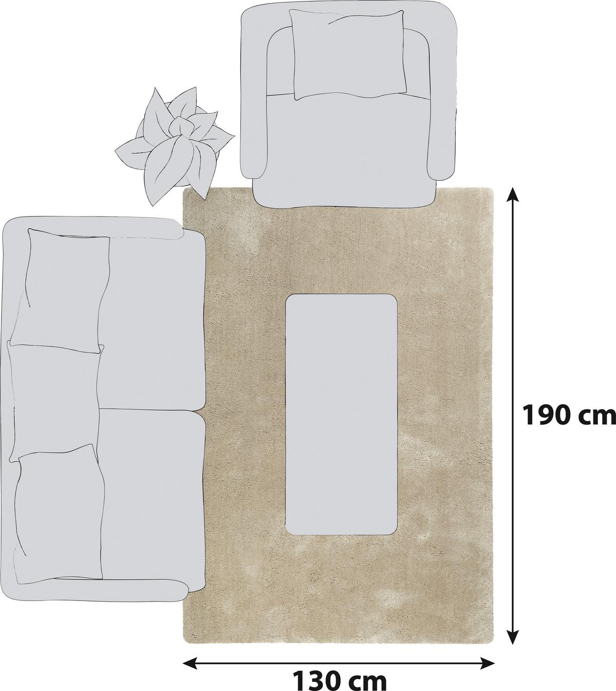 Hochflorteppich Relaxx Beige 130x190 cm - Champagner/Beige, Basics, Textil (130/190cm) - Esprit