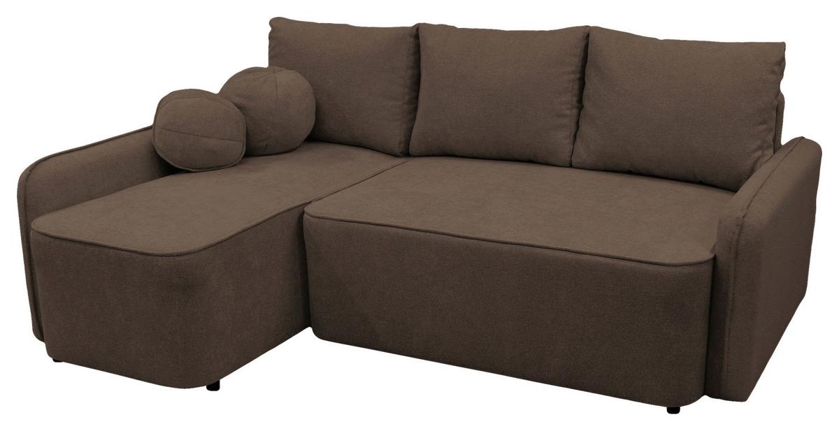 Ecksofa Fancy Braun 143x209 cm - Schwarz/Braun, Design, Textil (143/209cm) - MID.YOU