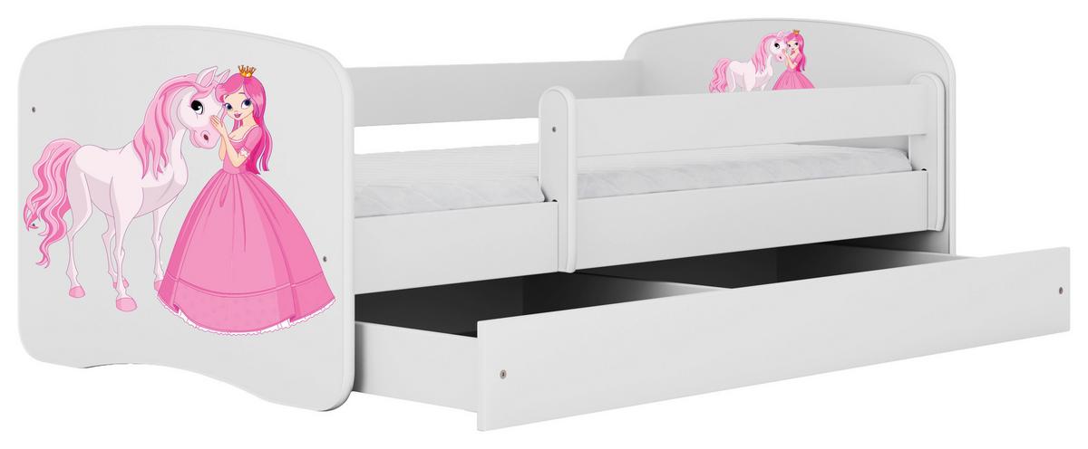 Kinder-/Juniorbett Babydreams inkl. Matratze 80x160 - Birkefarben/Weiß, MODERN, Holz/Holzwerkstoff (80/160cm) - MID.YOU