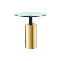 Beistelltisch Rosanna Klar/Goldfarben - Klar/Goldfarben, Basics, Glas/Metall (46/50/46cm) - Kayoom