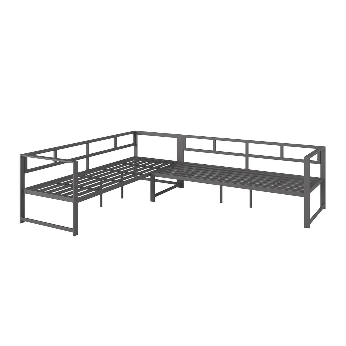 Loungegarnitur 4-tlg Medan Metall/kunststoff Mit Kissen - Anthrazit, MODERN, Textil/Metall (193/175cm) - Beldano