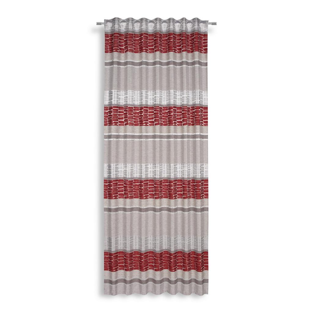 Vorhang mit Schlaufen und Band Palma 140x245 cm Rot