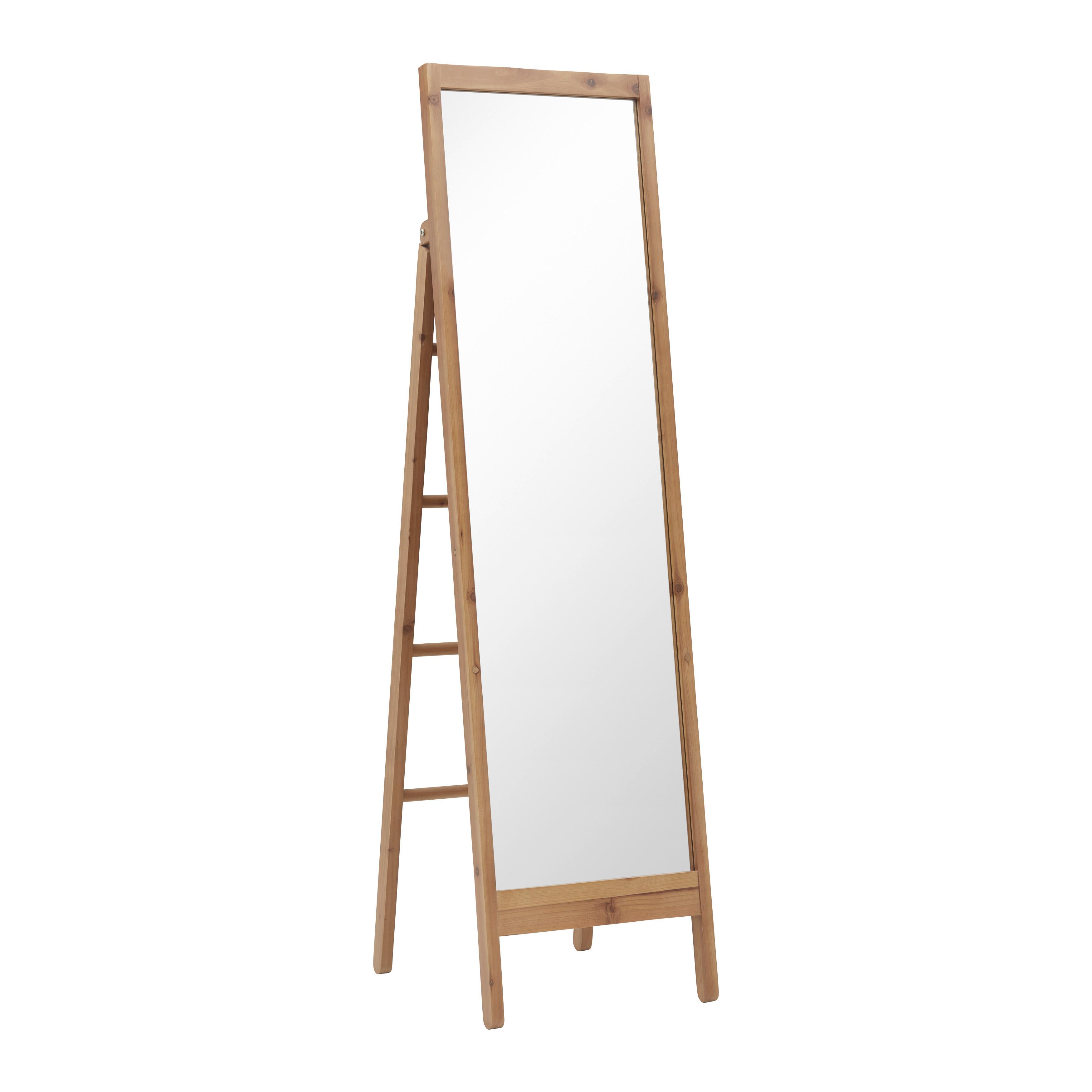 Zrkadlo MILIAS - prírodná farba, Modern, drevo/sklo (46/173/55cm) - P & B