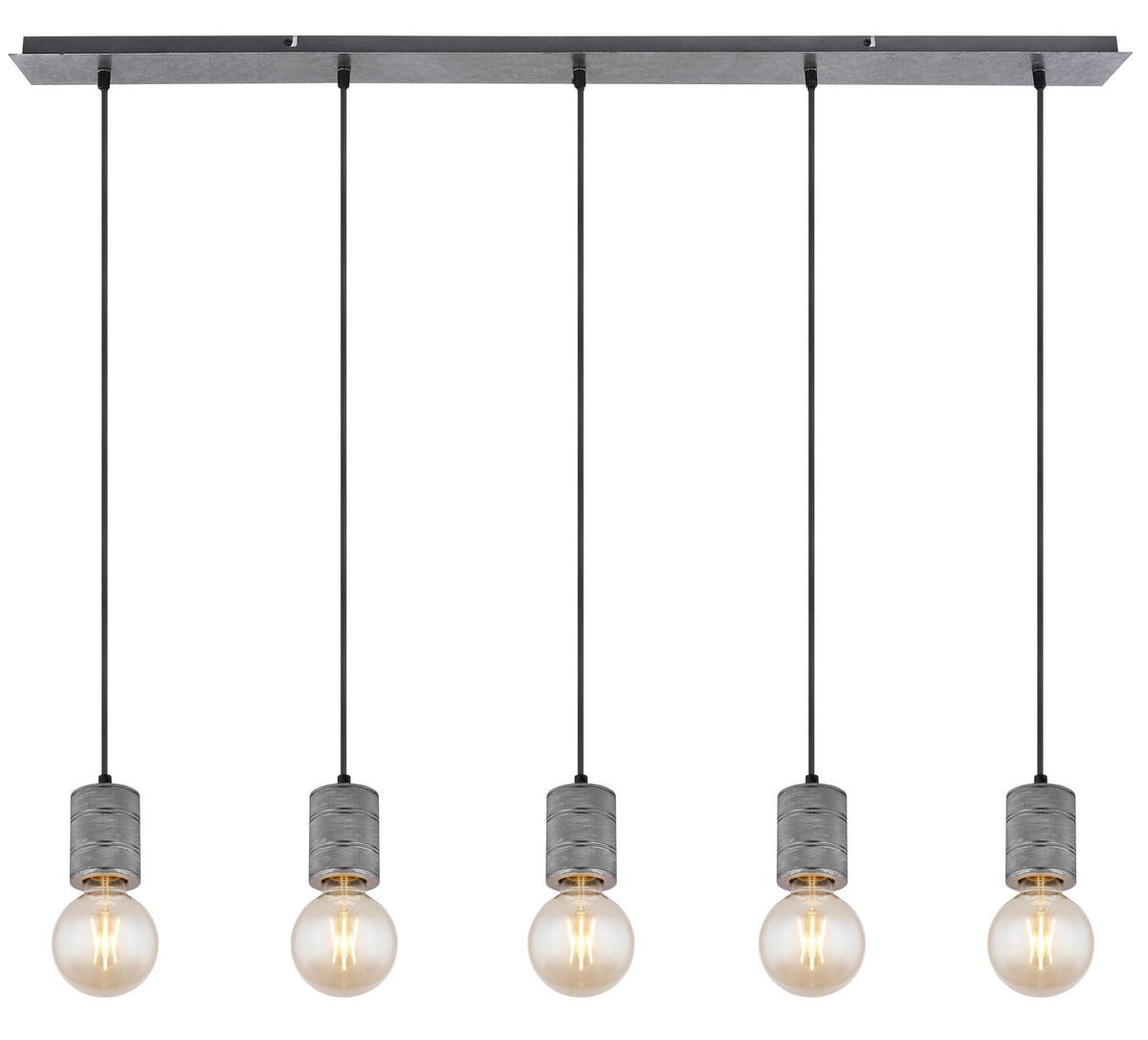 Hängeleuchte H. 120 cm 5-Flammig - Silberfarben, Basics, Metall (115/10/120cm) - Globo