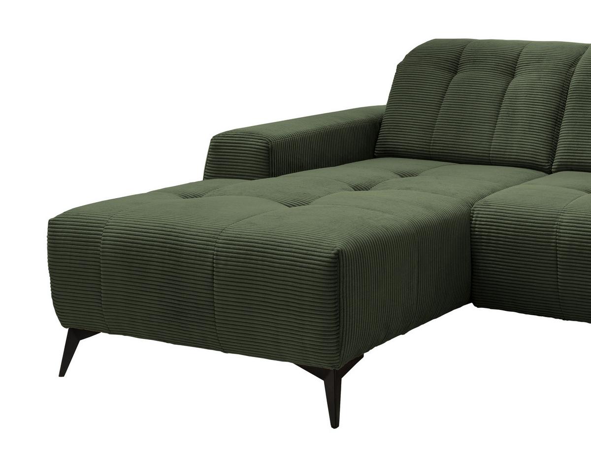 Ecksofa mit USB Anschluss Sano, Dunkelgrün,s: 180x258 cm - Dunkelgrün/Schwarz, MODERN, Textil (180/258cm) - Livetastic