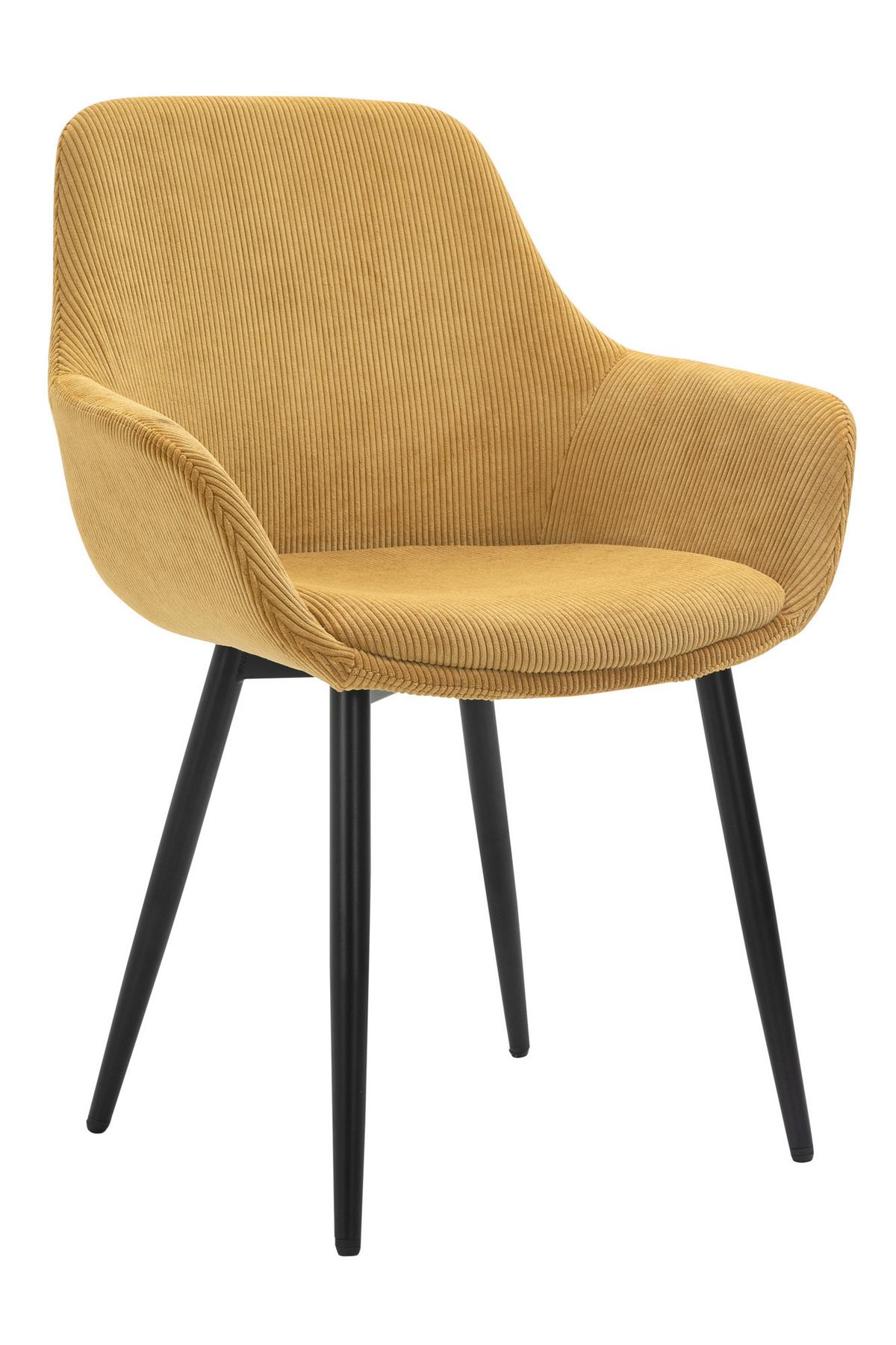 Tischgruppe Naturfarben/Gold L: 160 cm - Goldfarben/Naturfarben, MODERN, Holz/Textil (160/85/76,5cm) - Livetastic