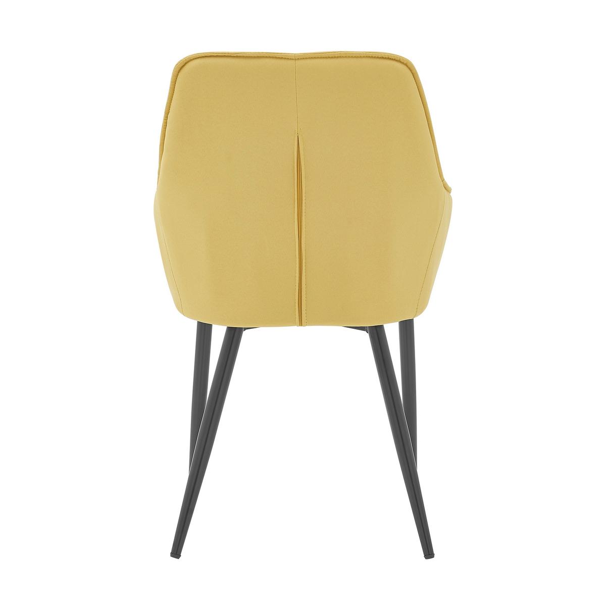 Armlehnstuhl Leinen Gelb, B: 55cm - Gelb/Schwarz, Design, Textil/Metall (55/86/46cm) - Livetastic