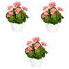 Kunstpflanze Blühpflanzen Rosa/Grün/Weiß, 24 cm - Rosa/Weiß, Design, Keramik/Kunststoff (24cm) - P & B