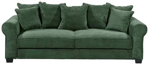 2-Sitzer-Sofa Mit Schlaffunktion Maureen B:247cm - Dunkelgrün/Schwarz, KONVENTIONELL, Textil (247/95/125cm) - Hom`in