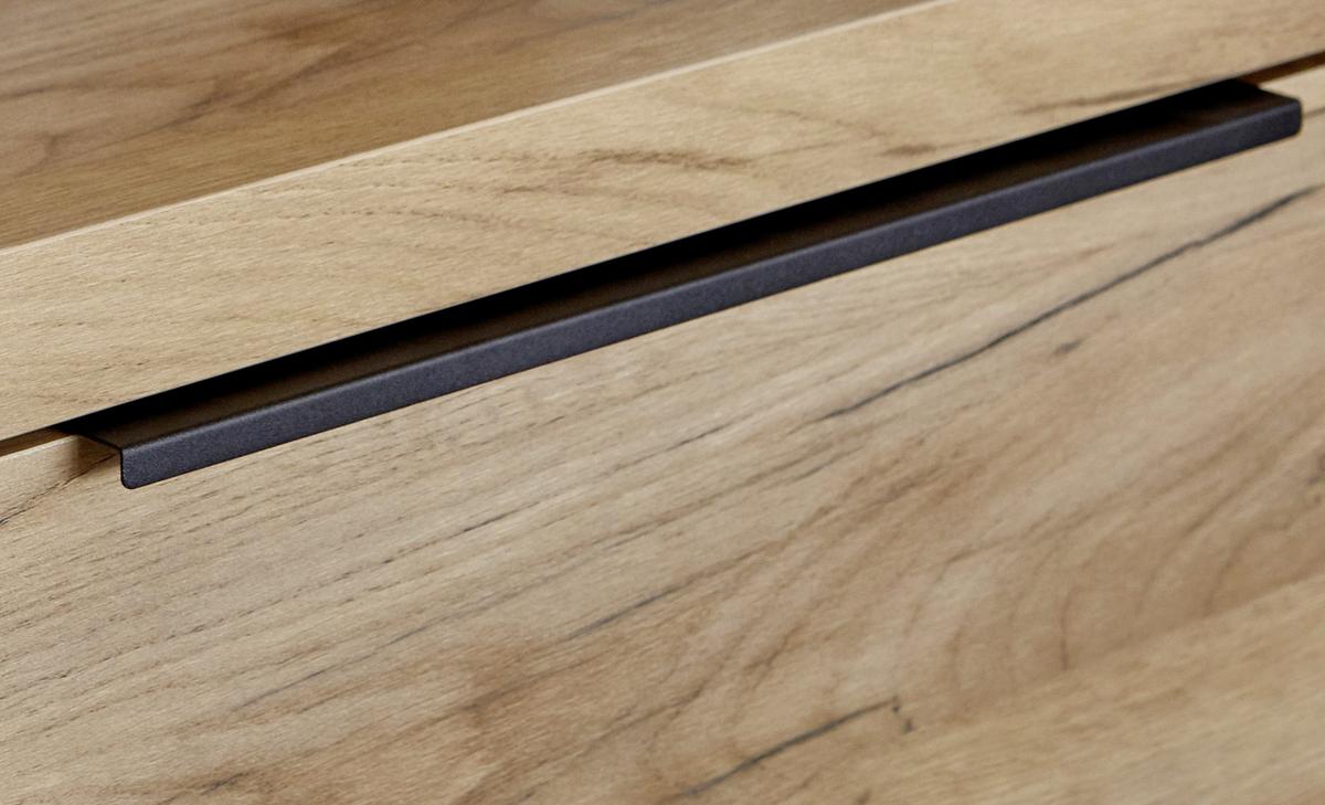 Sideboard 180 Cm Aspen Sb 180 Kernbuche - Eichefarben/Schwarz, KONVENTIONELL, Holzwerkstoff/Metall (180/74/39,5cm) - Livetastic