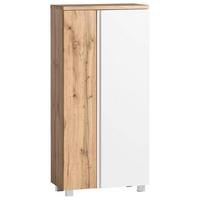 Midischrank Bad Varese B: 65 cm Weiß/Wotaneiche Dekor - Eiche Wotan/Weiß, MODERN, Holzwerkstoff (65/130/35cm) - Held