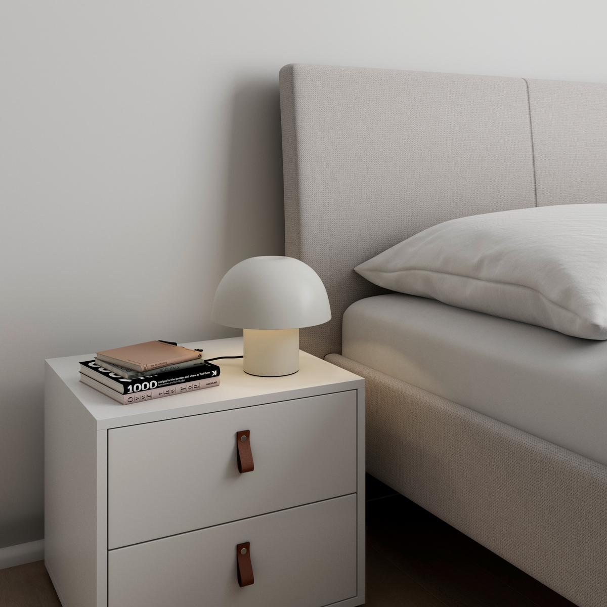 STOLNÍ LAMPA CARLA - bílá, Moderní, kov (22,5/22cm) - Bessagi Home