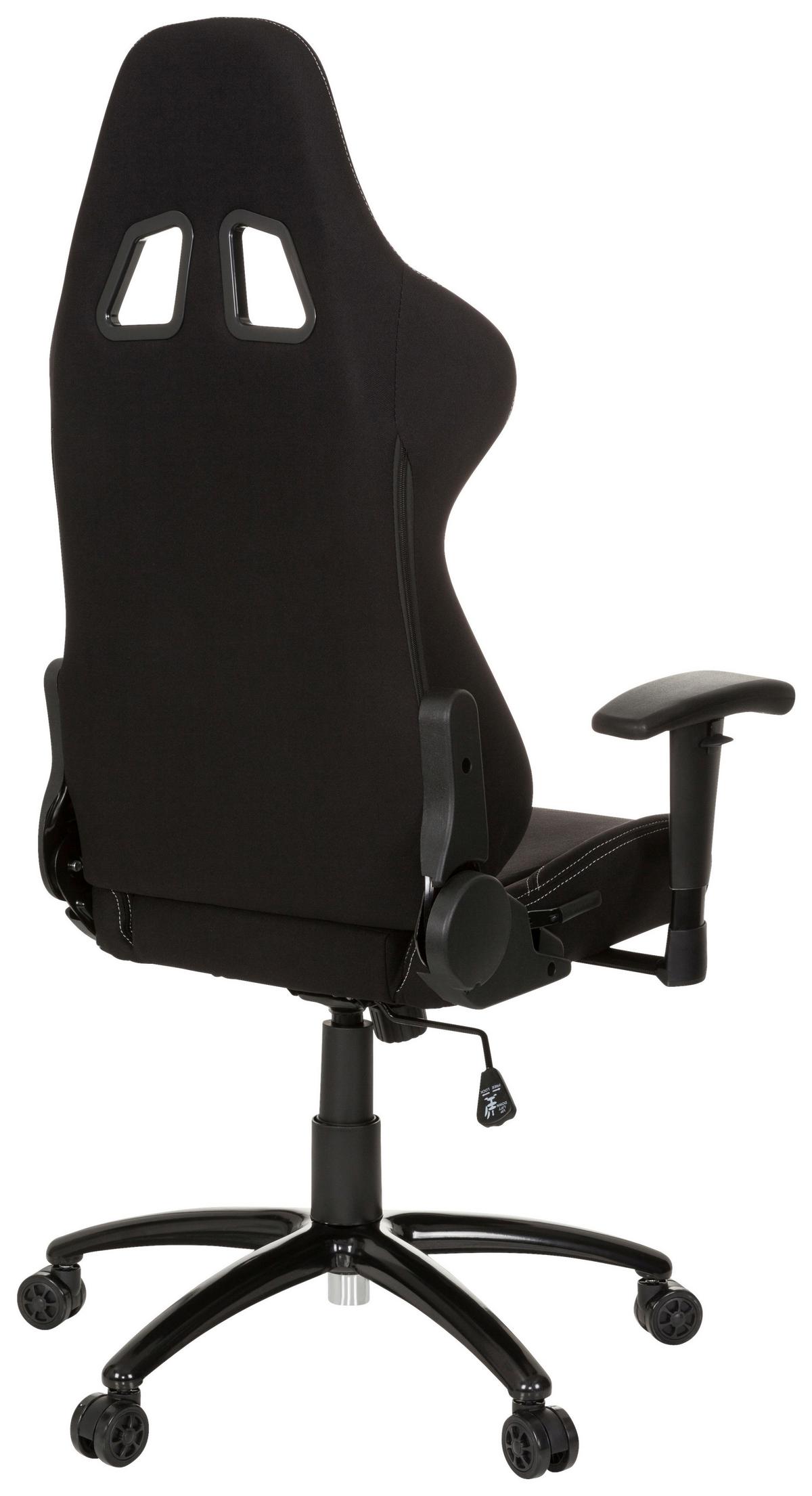 Gamingstuhl Game Force Schwarz Mit Wippfunktion - Schwarz/Weiß, Basics, Kunststoff/Textil (72/140/63cm) - MID.YOU