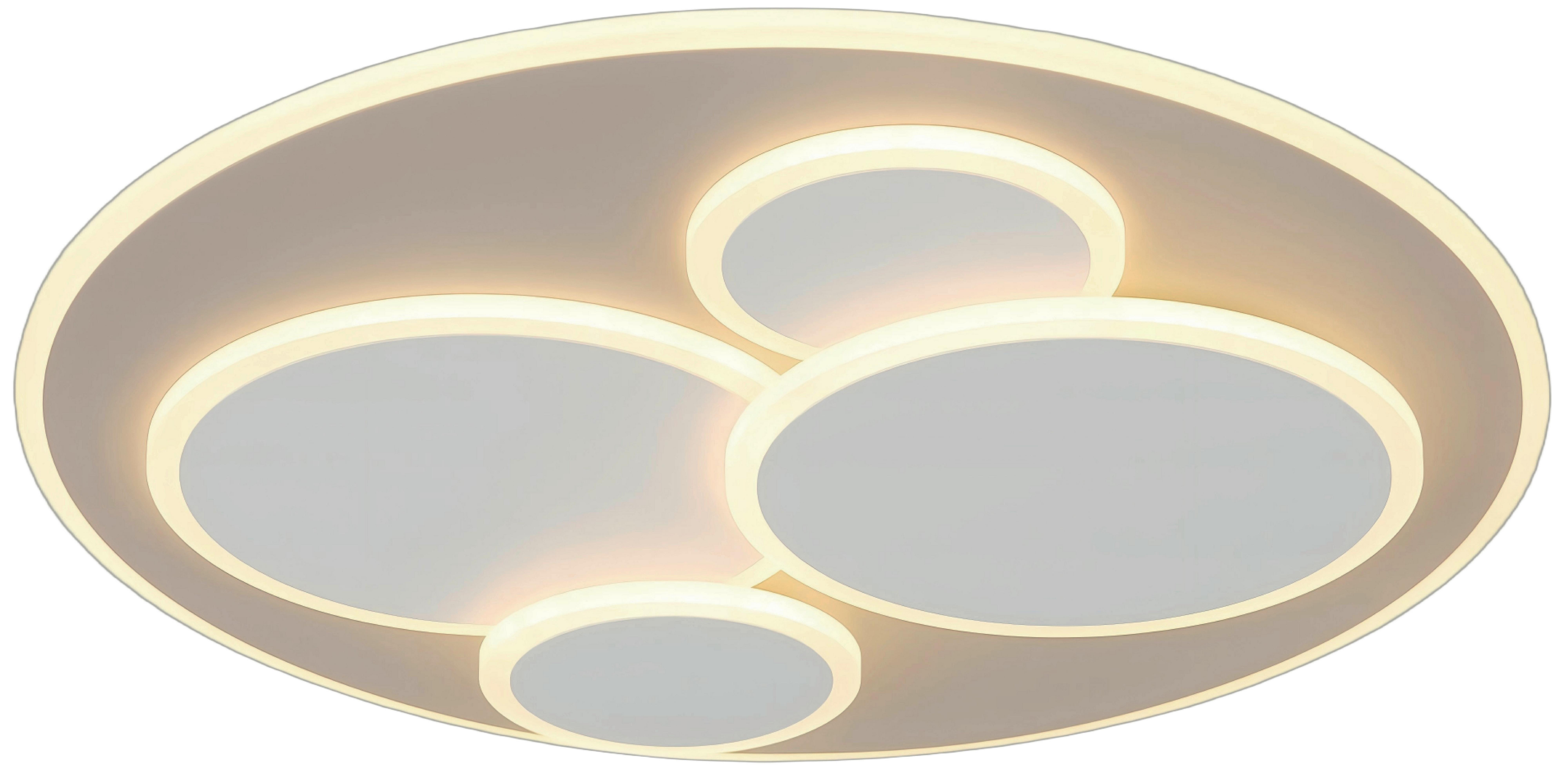 STROPNÉ LED SVIETIDLO ROLAND - piesková/biela, Modern, kov/plast (49/49/5,5cm) - Mömax