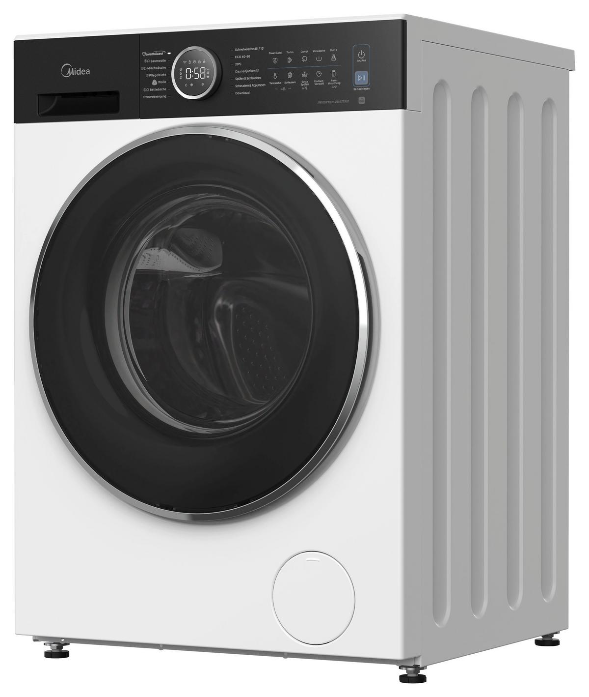 Waschmaschine MF205W100WB-14A 30, EEKL: A, 10 kg - Schwarz/Weiß, Basics, Kunststoff/Metall (59,5/85/55,5cm) - Midea