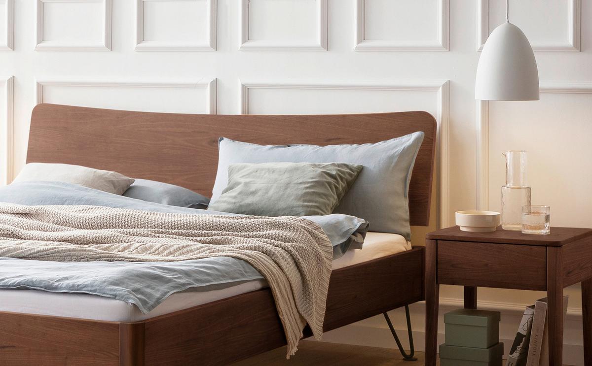 Bett Locarno Nussbaumfarben 140x200 Cm - Anthrazit/Nussbaumfarben, MODERN, Holz (140/200cm) - Hasena