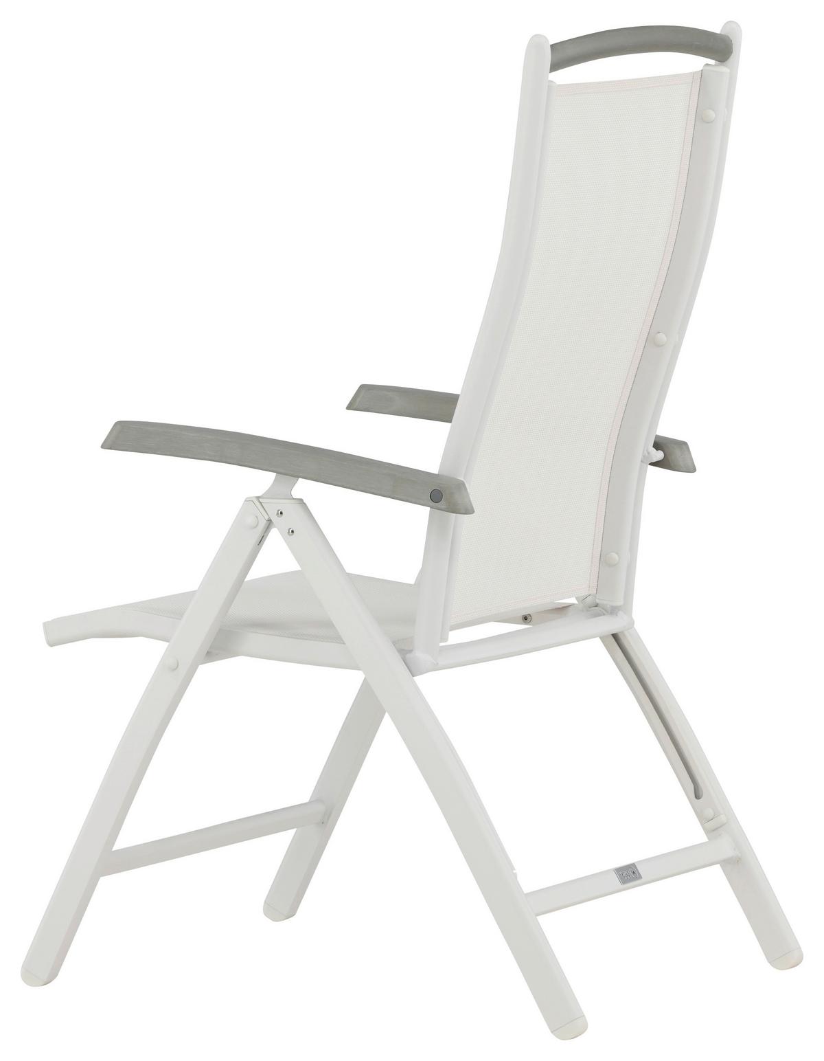 Gartensessel-Set 2-Tlg. Klappbar Albany Metall - Weiß, KONVENTIONELL, Metall (60/110/60cm) - Gardenson