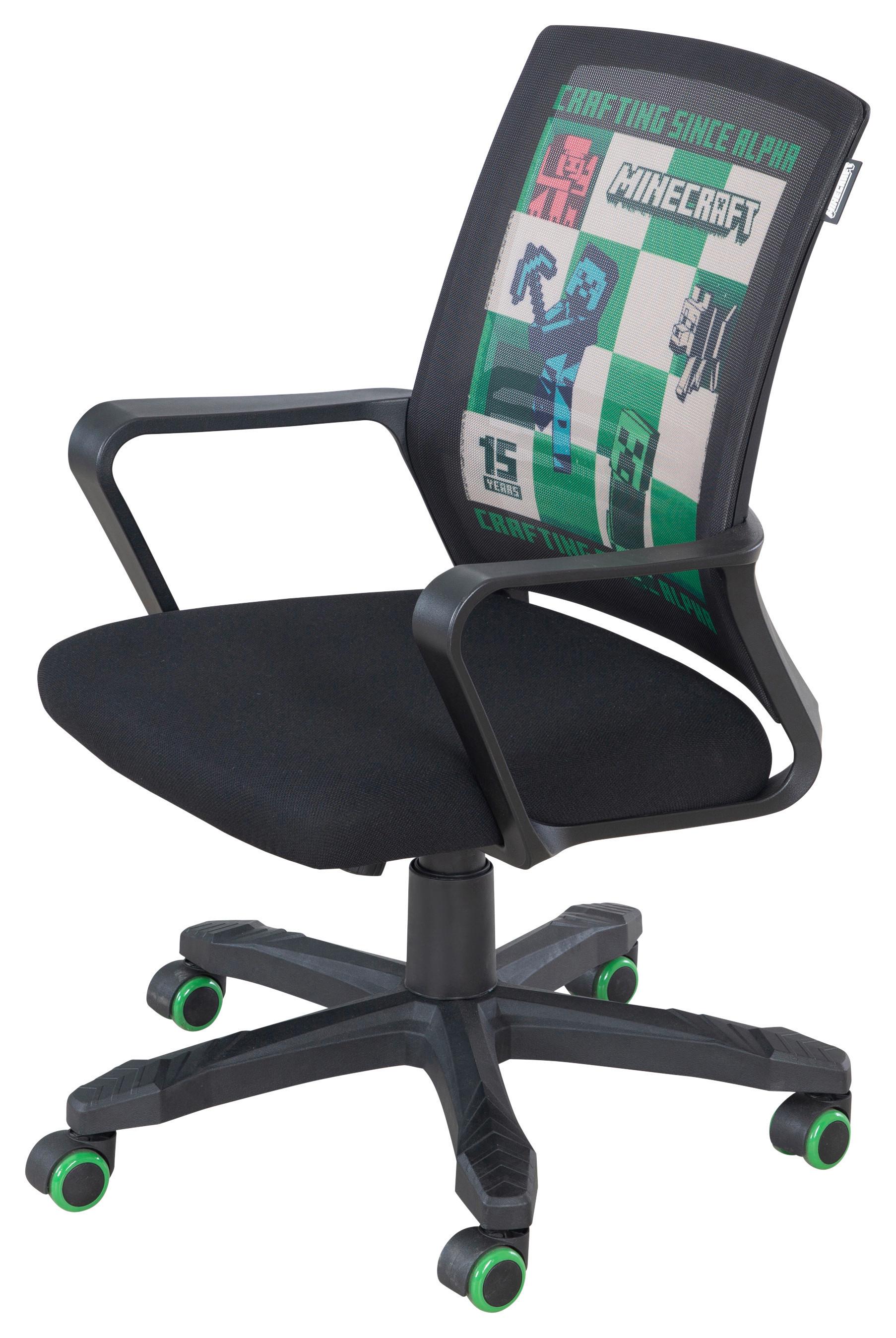 Drehstuhl Minecraft - Schwarz, MODERN, Kunststoff/Textil (63/92/111,5/60cm) - Minecraft