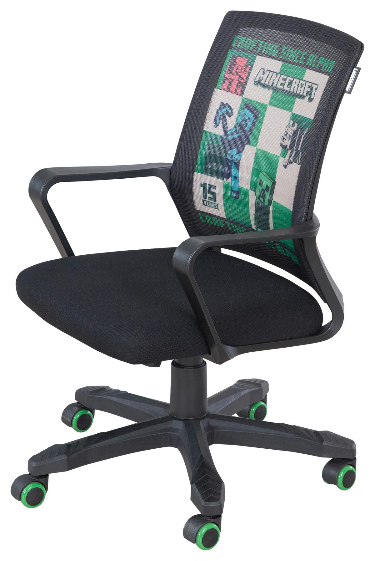 Drehstuhl Minecraft - Schwarz, MODERN, Kunststoff/Textil (63/92/111,5/60cm) - Minecraft