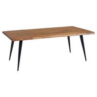 Konferenčný stolík z masívneho dreva 110x60 cm - čierna/farba indického palisandra, Modern, kov/drevo (110/60/40cm) - MID.YOU