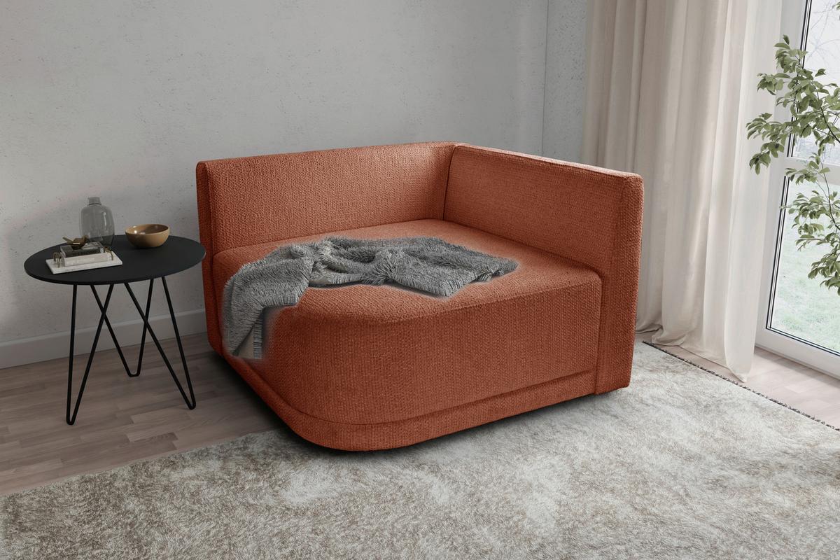 Sofa Zuri Rostfarben/creme, B: 110cm - Rostfarben/Creme, Trend, Textil (110/75/115cm) - Livetastic
