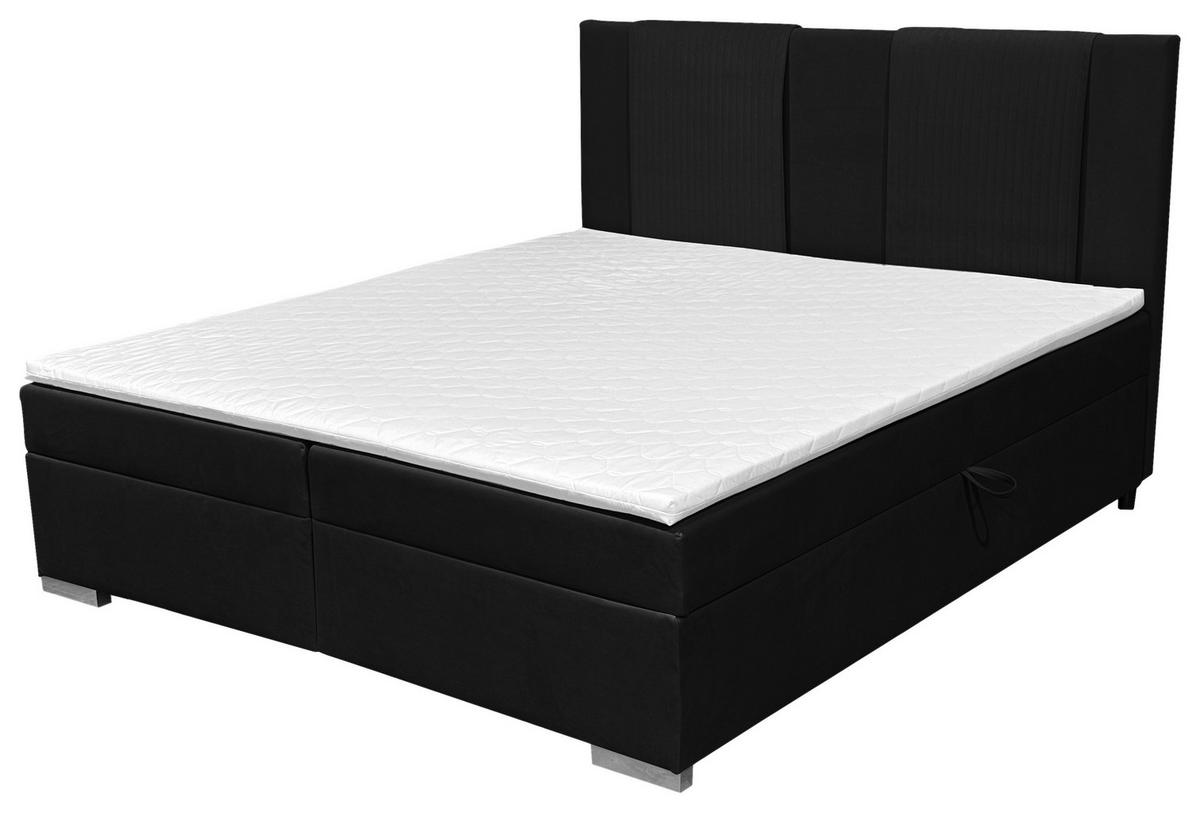 Boxbett Mit Bettkasten 180x200 Cm Dolly - Silberfarben/Schwarz, Basics, Holzwerkstoff/Textil (180/200cm) - Livetastic