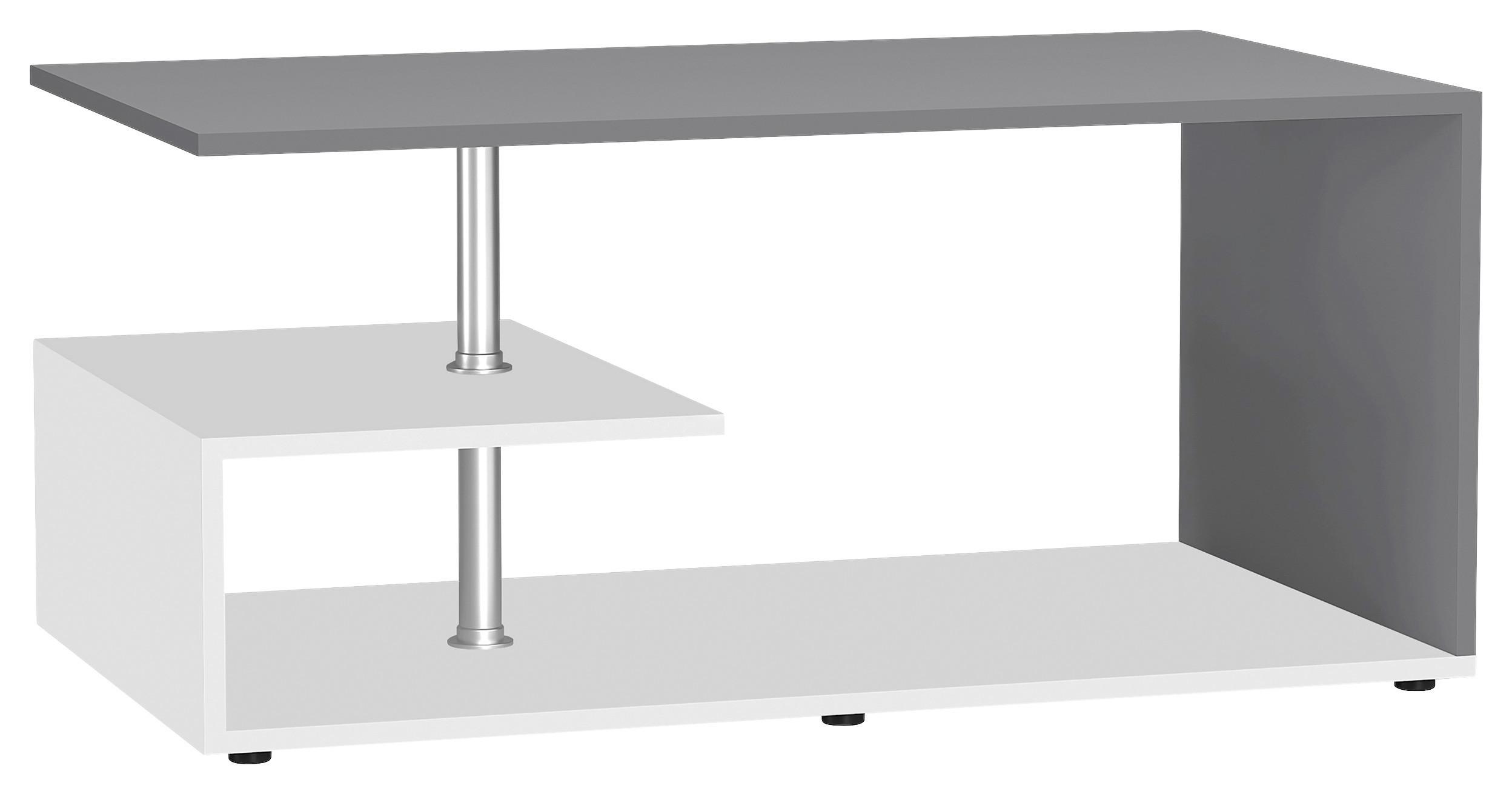 COUCHTISCH Maliso Anthrazit Weiß - Anthrazit/Schwarz, Design, Holzwerkstoff/Kunststoff (91/53/42cm) - MID.YOU