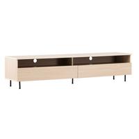 Lowboard Navarra Weiß/Eichefarben B: 180cm - Eichefarben/Schwarz, Design, Holzwerkstoff (180/40/40cm) - Livetastic